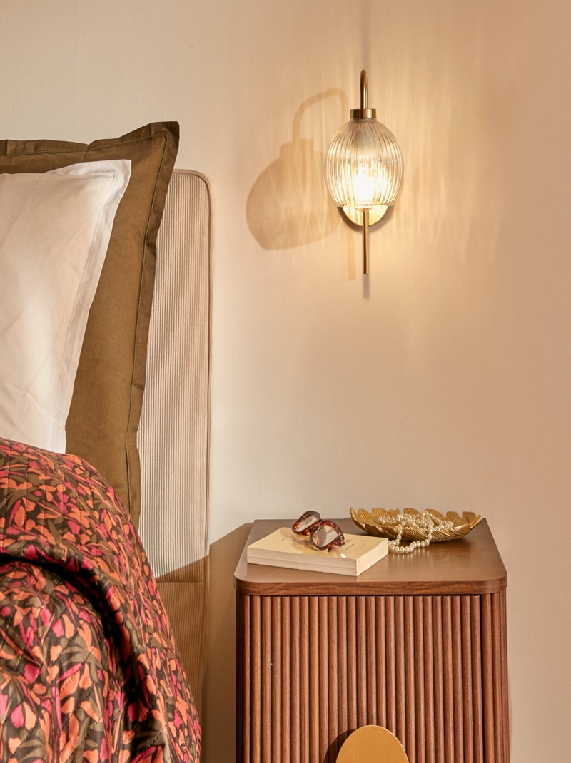 Applique en verre strié et métal doré Doré/or - Kiabi