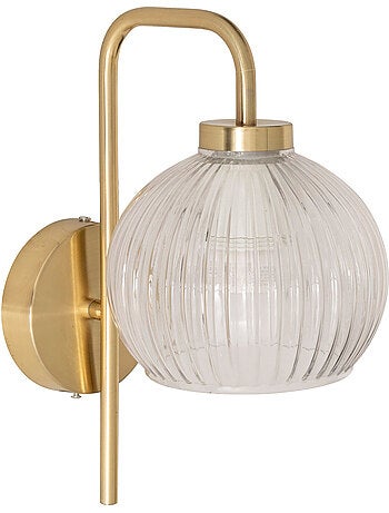 Applique globe verre strié style rétro krys