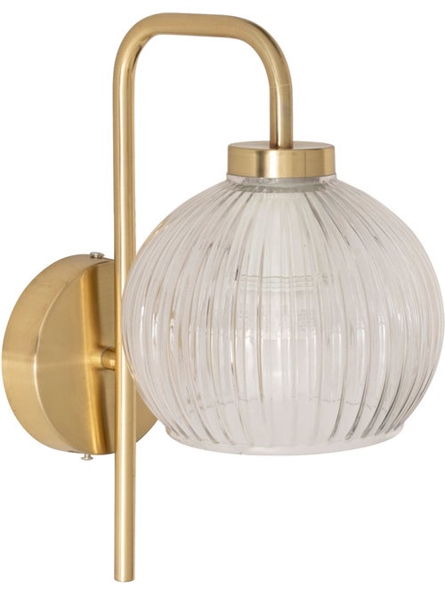 Applique globe verre strié style rétro krys - Kiabi