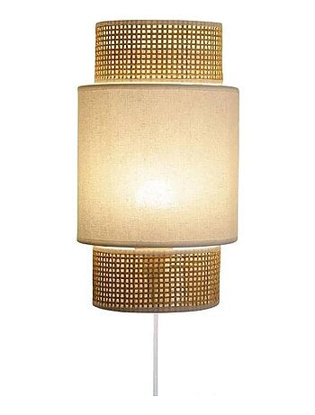 Applique incurvée rotin tissu blanc