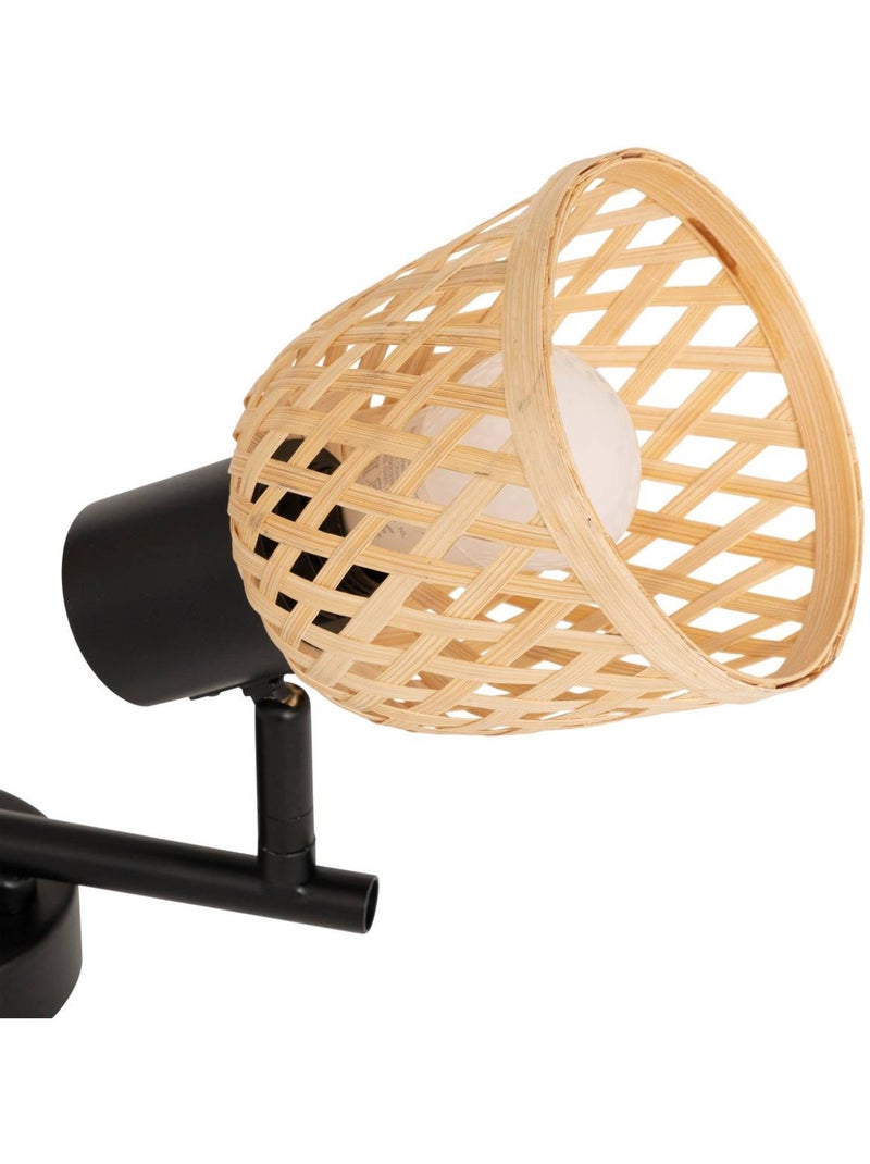 Applique murale 2 spots orientables en bambou tressé lio Beige - Kiabi