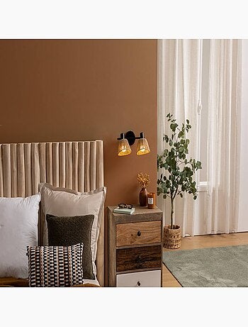 Applique murale 2 spots orientables en papier tressé MYHA