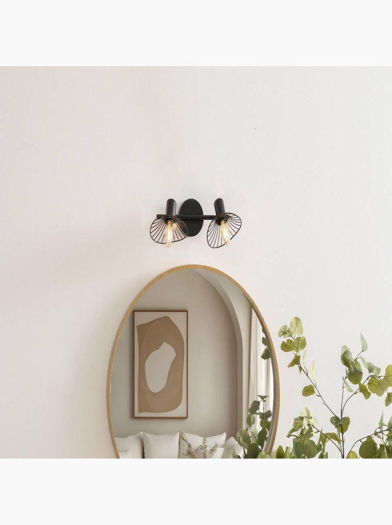 Applique murale 2 spots orientables métal ADELIA Noir - Kiabi