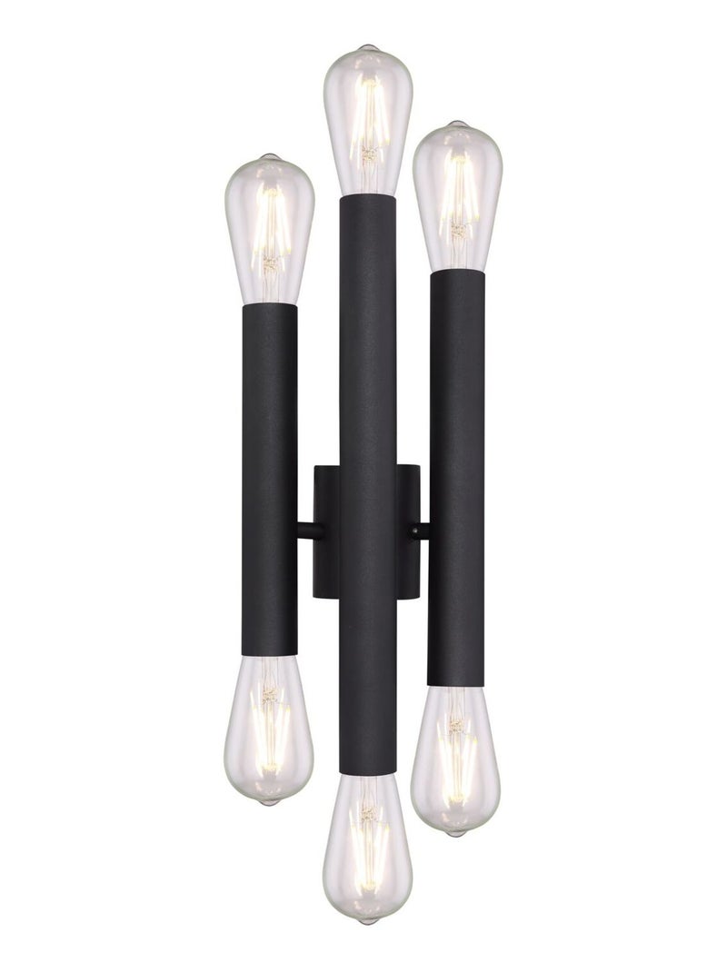 Applique murale cylindrique 6 lumières double faisceau UPOD Noir - Kiabi