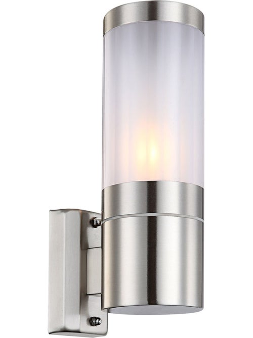Applique murale d'extérieur cylindrique en inox - Kiabi