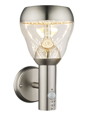 Applique murale d'extérieur ronde en inox avec capteur