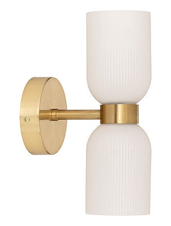 Applique murale double en verre strié