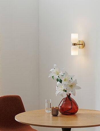 Applique murale double en verre strié