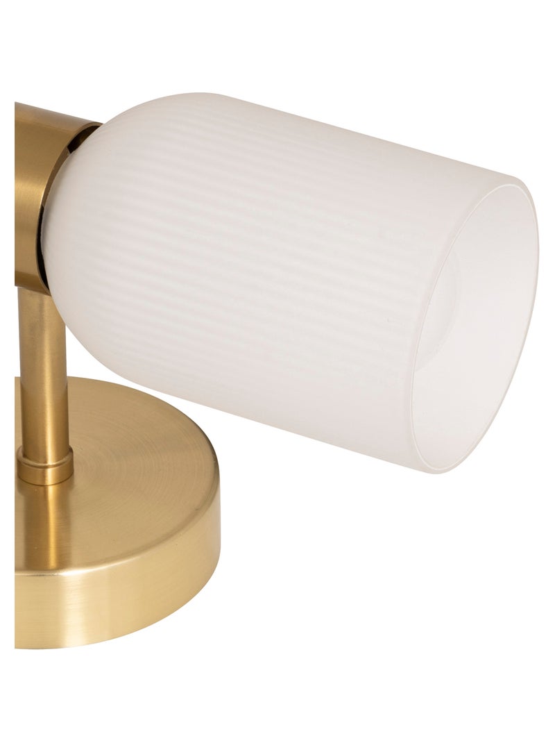 Applique murale double en verre strié Doré/or - Kiabi