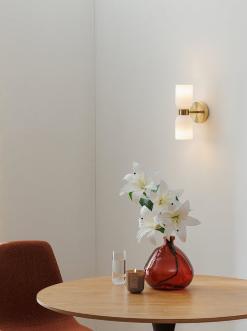 Applique murale double en verre strié - Kiabi