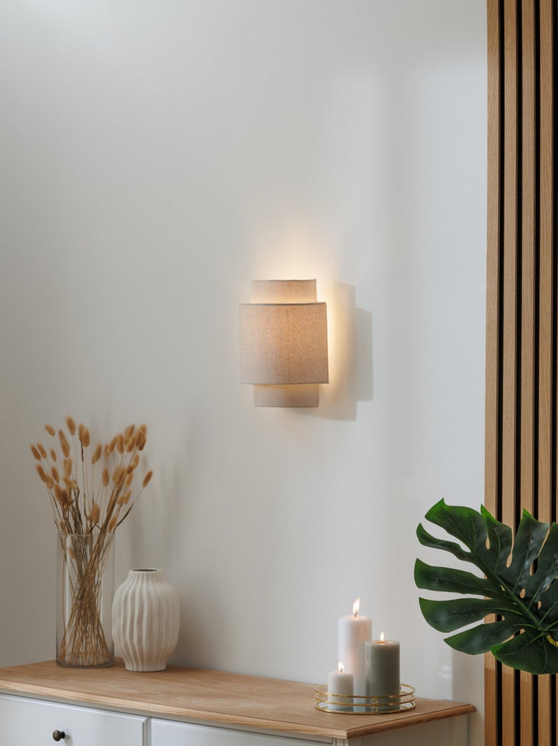 Applique murale en lin avec structure acier Beige - Kiabi