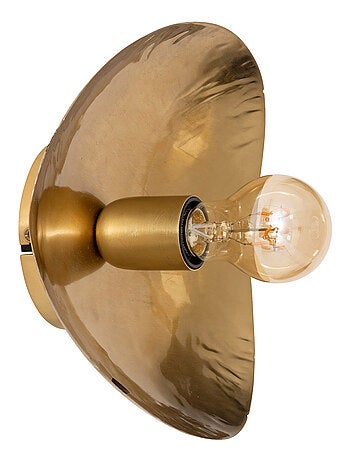 Applique murale en métal martelé - Effet laiton