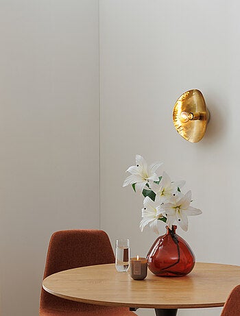 Applique murale en métal martelé - Effet laiton