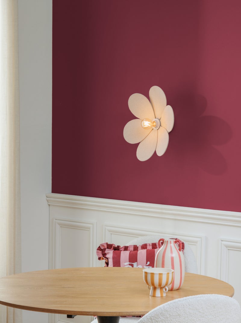 Applique murale forme fleur en lin Beige - Kiabi