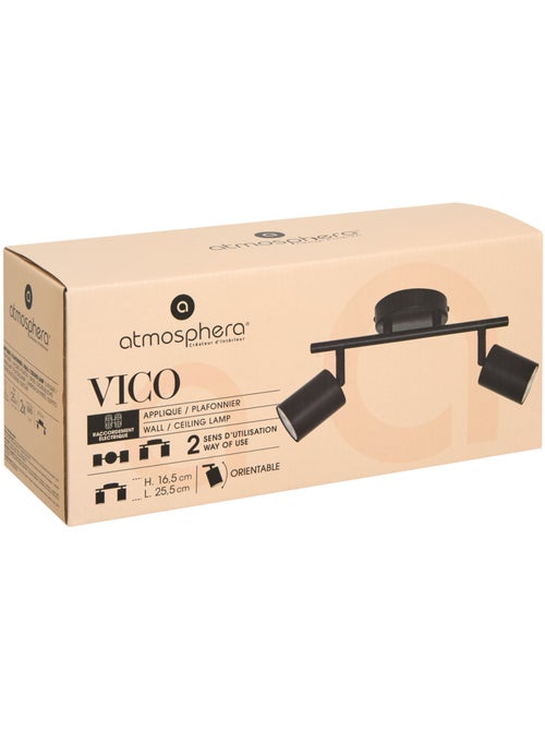Applique murale métal 2 spots orientables VICO - Kiabi