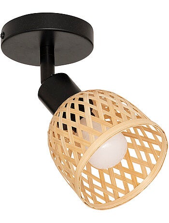 Applique murale spot orientable en bambou tressé LIO