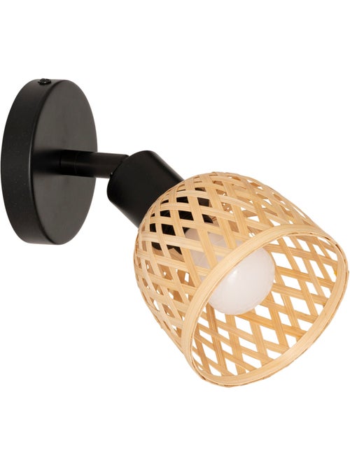 Applique murale spot orientable en bambou tressé LIO - Kiabi