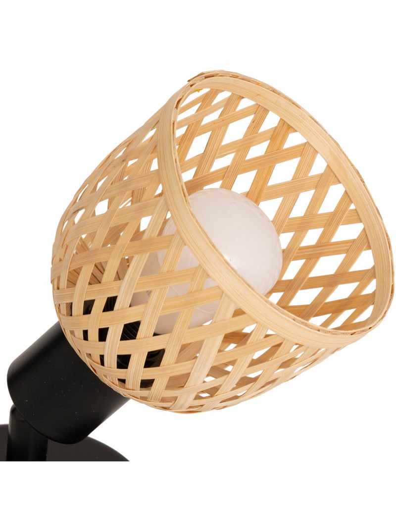 Applique murale spot orientable en bambou tressé LIO Beige - Kiabi
