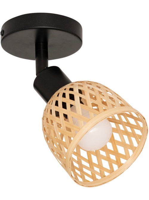 Applique murale spot orientable en bambou tressé LIO - Kiabi
