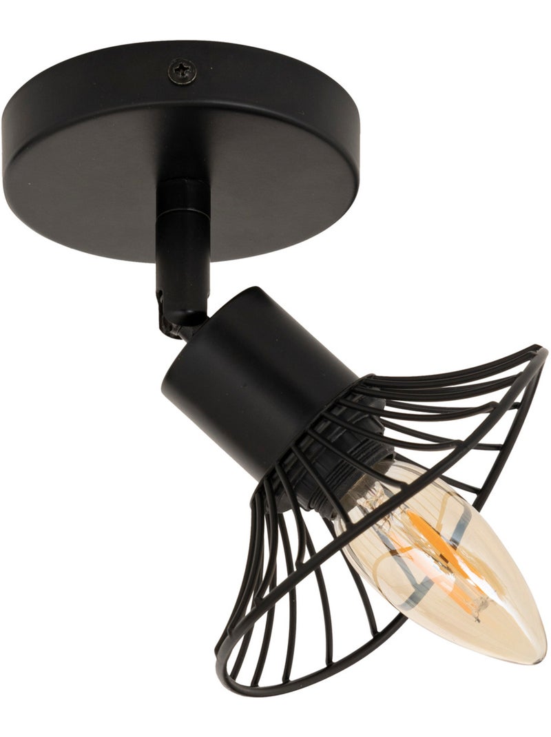 Applique murale spot orientable en métal filaire ADELIA Noir - Kiabi