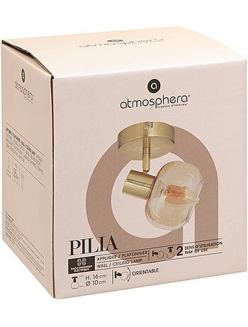 Applique murale spot orientable verre métal laiton PILIA