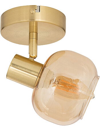 Applique murale spot orientable verre métal laiton PILIA