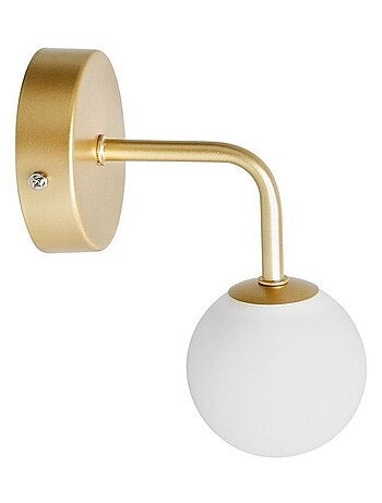 Applique patère 1 abat-jour métal doré et verre