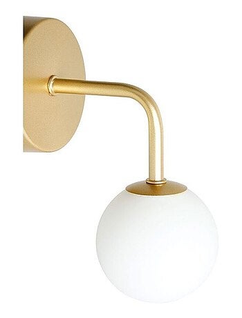 Applique patère 1 abat-jour métal doré et verre