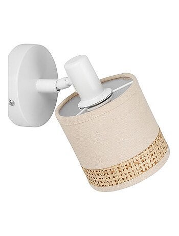 Applique patère orientable 1 abat-jour Lin papier beige