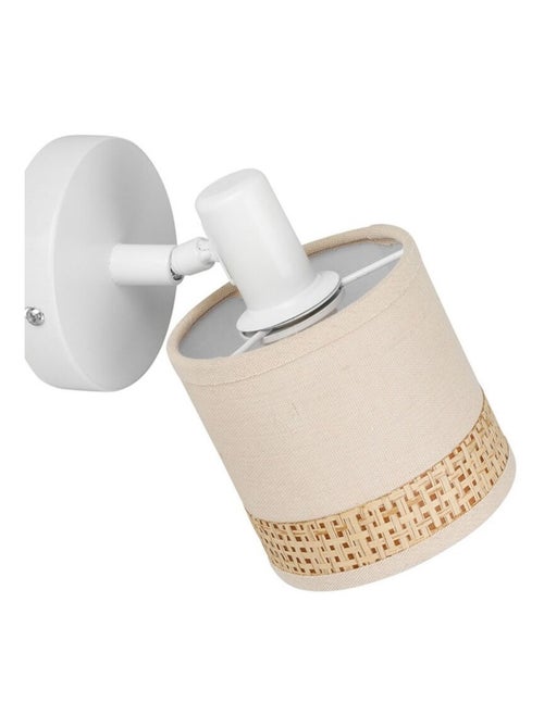 Applique patère orientable 1 abat-jour Lin papier beige - Kiabi