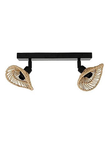 Applique rampe 2 spots orientables Ozana naturel