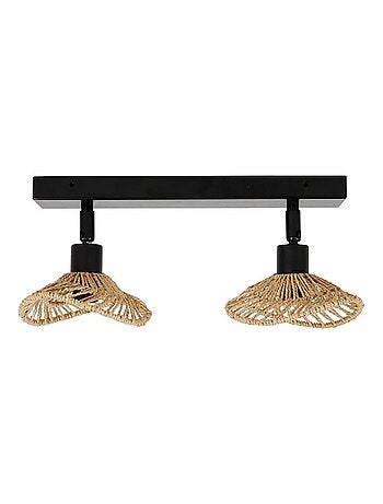 Applique rampe 2 spots orientables Ozana naturel