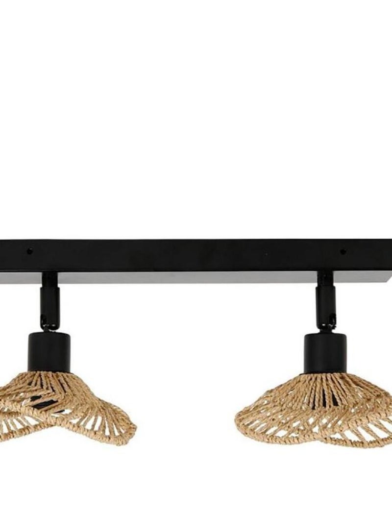 Applique rampe 2 spots orientables Ozana naturel Noir - Kiabi