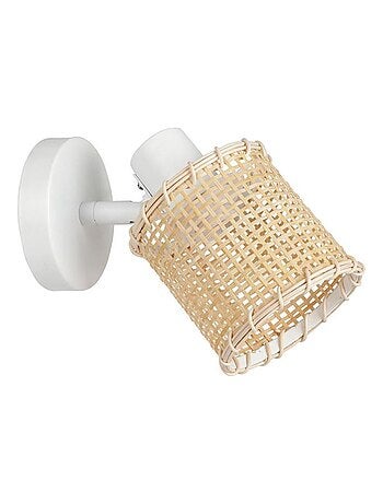 Applique spot bambou métal Mahina blanc