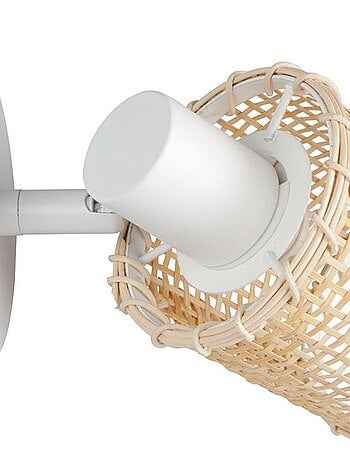 Applique spot bambou métal Mahina blanc