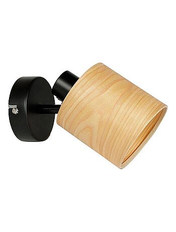 Applique spot bois métal Alaska noir marron