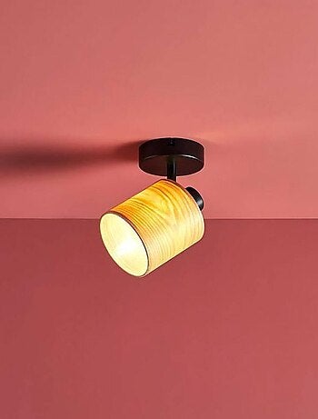 Applique spot bois métal Alaska noir marron