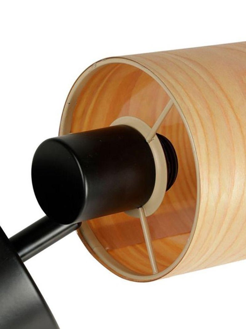 Applique spot bois métal Alaska noir marron Noir - Kiabi