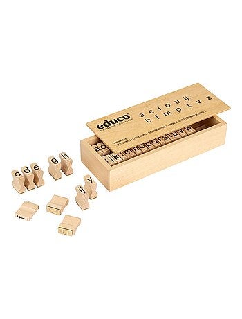 Apprendre les langues - tampons de lettres - jeu Montessori