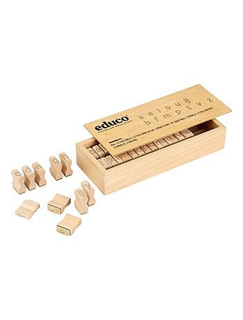 Apprendre les langues - tampons de lettres, contours - jeu Montessori