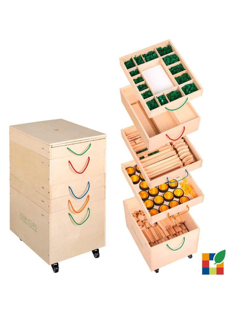 Apprendre les mathématiques - Join Clips TOUR BIG (5 articles) - jeu Montessori Orange - Kiabi