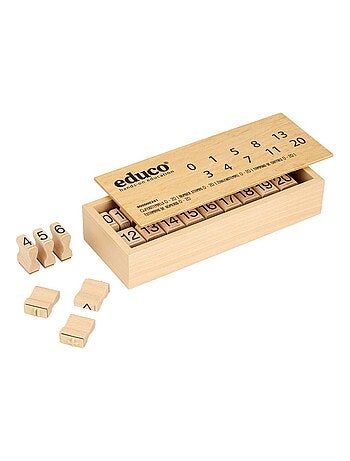 Apprendre les mathématiques - tampons de chiffres 0 - 20 - jeu Montessori