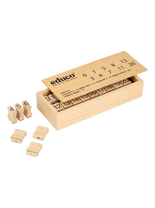 Apprendre les mathématiques - tampons de chiffres 0 - 20 - jeu Montessori - Kiabi