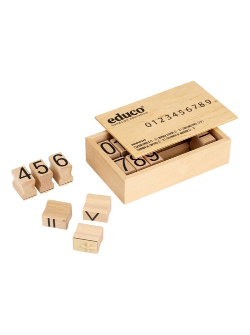 Apprendre les mathématiques - tampons de chiffres 0 - 9 - jeu Montessori - Kiabi