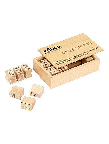 Apprendre les mathématiques - tampons de chiffres, contours 0 - 9 - jeu Montessori