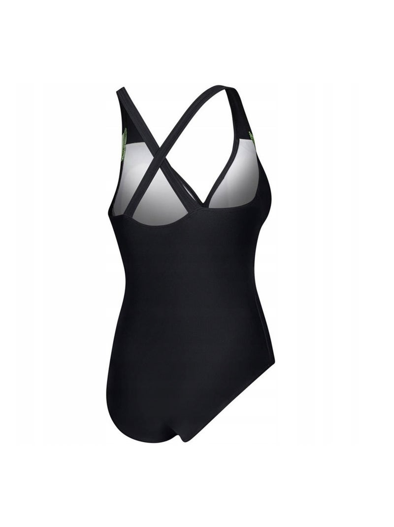 Aqua Speed - Maillot de bain 1 pièce GRETA Noir Vert - Kiabi