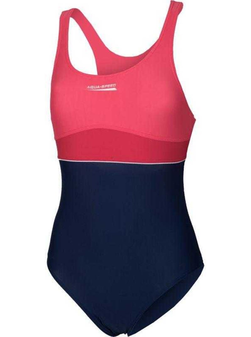 Aqua Speed - Maillot de bain 1 pièce motif/style blocs de couleurs EMILY Bleu marine - Kiabi