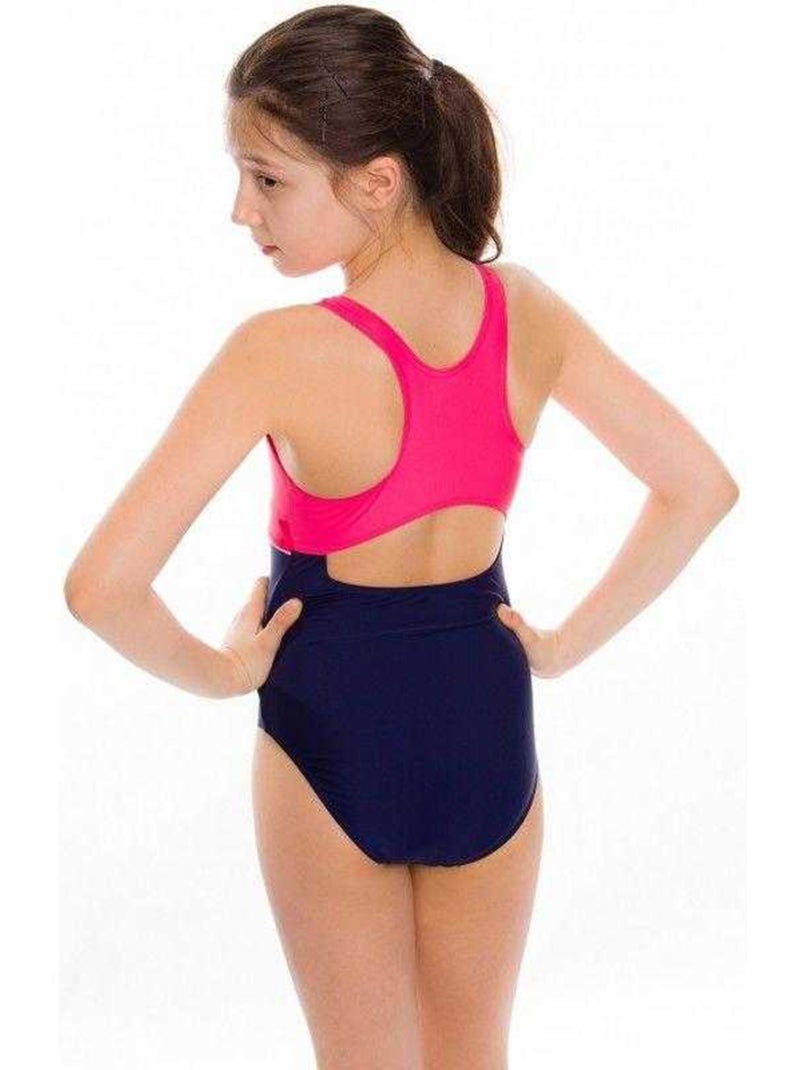 Aqua Speed - Maillot de bain 1 pièce motif/style blocs de couleurs EMILY Bleu marine - Kiabi