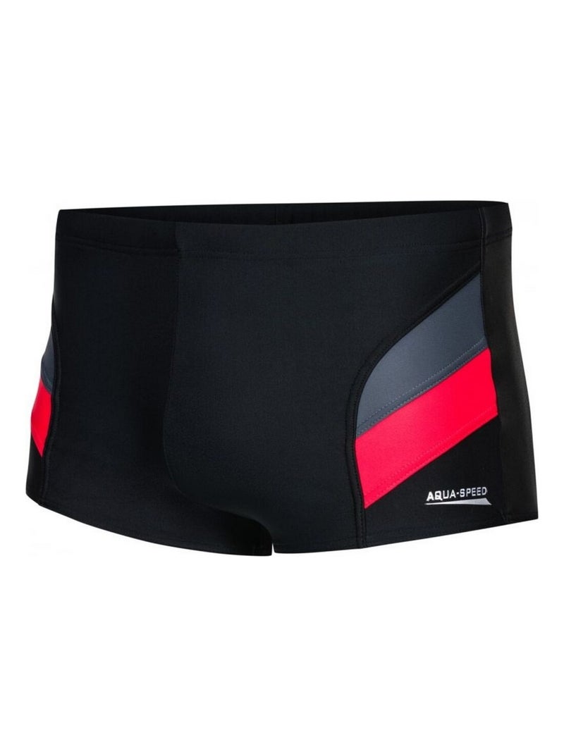 Aqua Speed - Short de bain ARON Noir Rouge - Kiabi