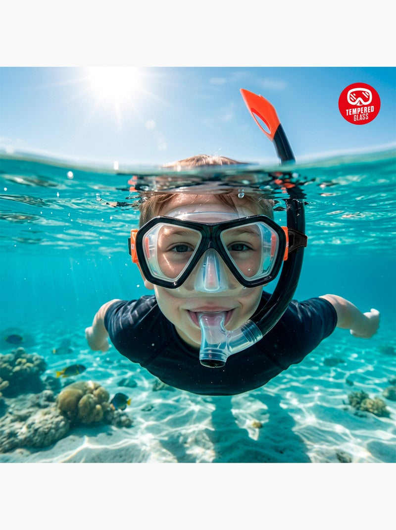 Aqua sport ensemble  masque en cristal avec tube en silicone +7 ans N/A - Kiabi